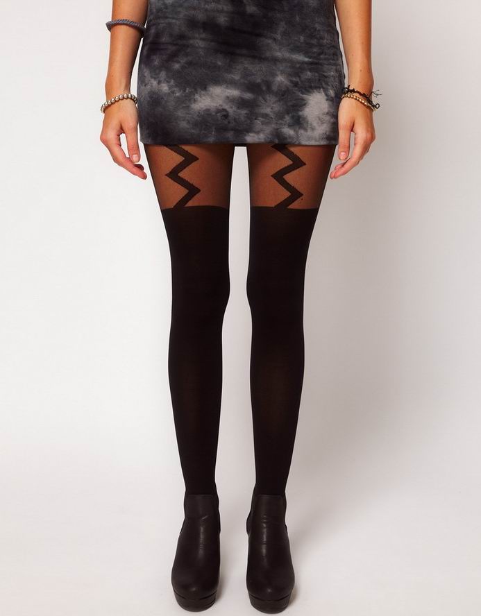 Sexy black mock suspender  tights pantyhose